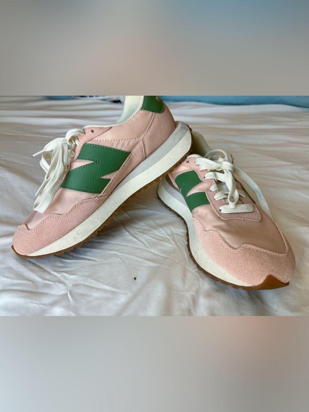 New Balance 237 Sneakers Pink Green Retro Runner Shoes Women’s 7 Y2K EUC - Picture 13 of 14